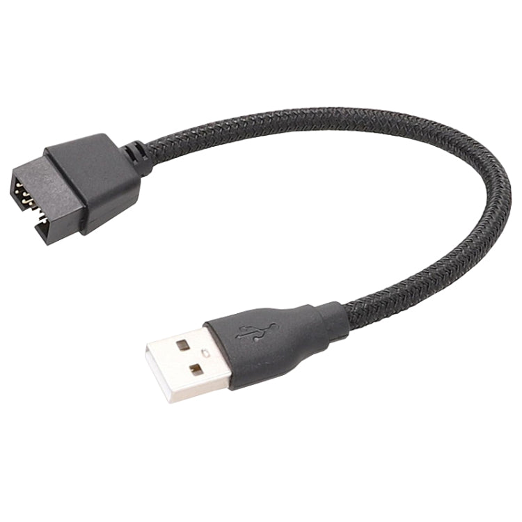 20cm USB-A Male To 9Pin Motherboard Built-In RGB Data To External U Port Adapter Cable(Black) - USB Cable by buy2fix | Online Shopping UK | buy2fix