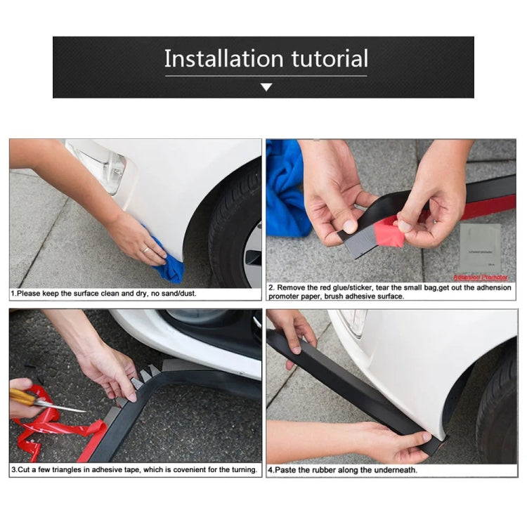 SAMURAI 2.5m Carbon Fiber Car Front Lip Anti-Collision Bumper Modification Strip Supplies, Color: Black - Anti Collision Sticker by SAMURAI | Online Shopping UK | buy2fix