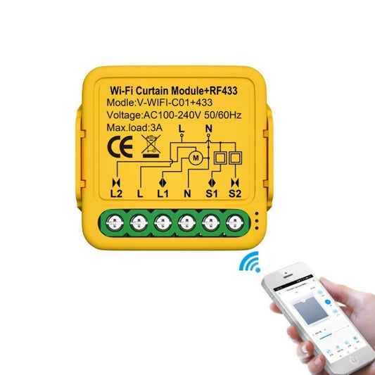 WiFi+RF Graffiti Curtain Switch On / Off Module - Smart Switch by buy2fix | Online Shopping UK | buy2fix