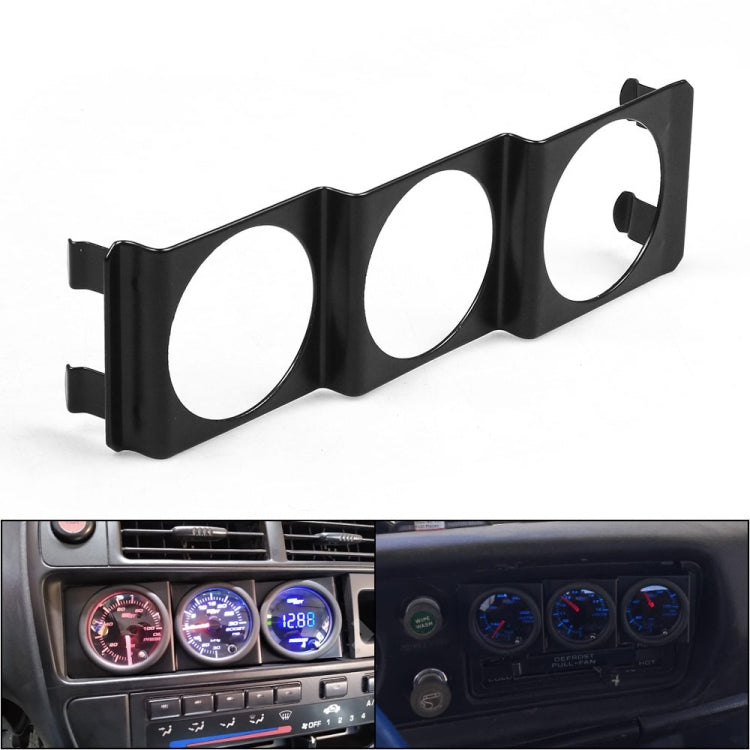 52mm Car Modified Instrument Rack Three-hole Universal Car Radio Card Slot - Car Interior Mouldings by buy2fix | Online Shopping UK | buy2fix