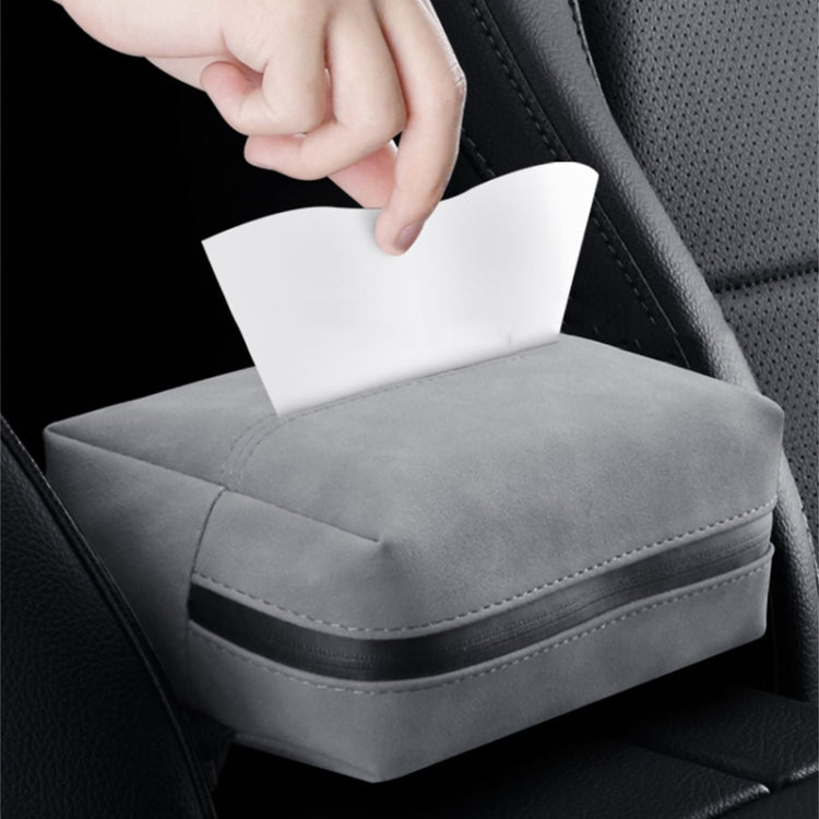 Car Armrest Box Tissue Box Car Sun Visor Seat Back Hanging Tissue Storage Bag(Brown) - Tissue Boxes by buy2fix | Online Shopping UK | buy2fix