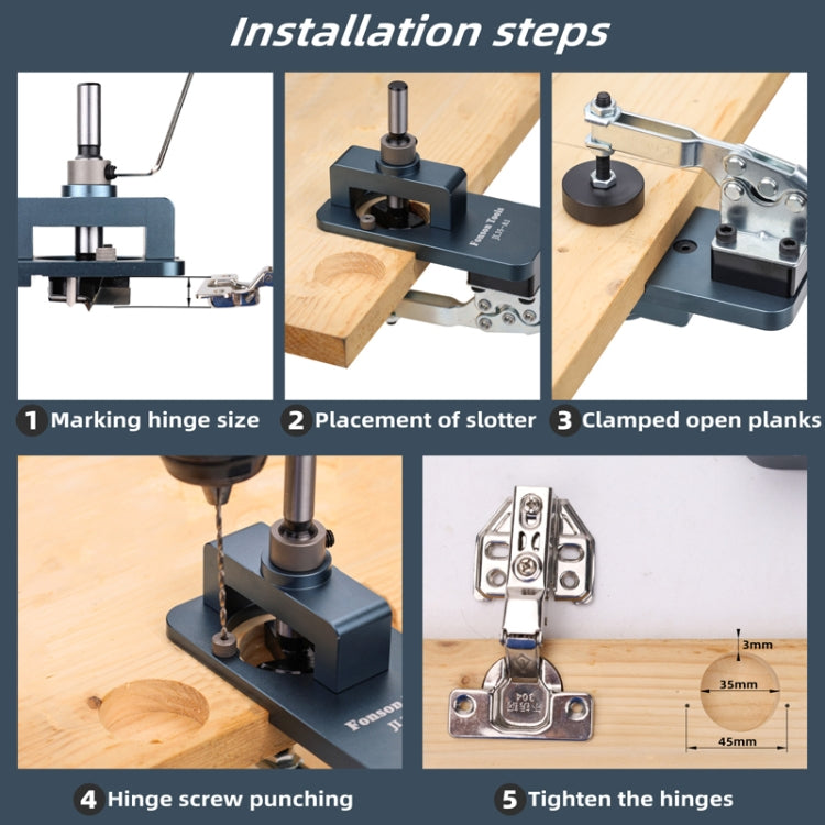 Fonson 35MM Hole Spacing Woodworking Cabinet Door Hinge Hole Opener(JL35-A1) - Others by Fonson | Online Shopping UK | buy2fix