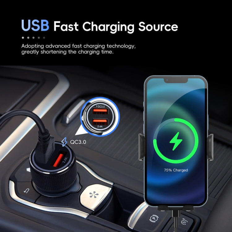 Fast Charging Retractable Recharging Cell Phone Holder With Wireless CarPlay Android Auto Function(Standard) - Wireless Charger Holders by buy2fix | Online Shopping UK | buy2fix