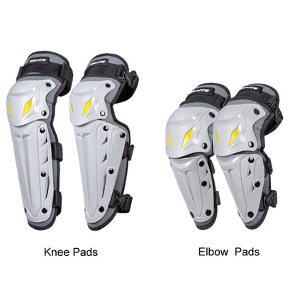 SULAITE Motorcycle Outdoor Riding Breathable Protective Equipment, Color: 4pcs /Set Knee Elbow Pads Gray - Protective Gear by SULAITE | Online Shopping UK | buy2fix