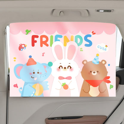 Suction Cup Car Sunshade Children Rear Side Window Insulation Sunscreen Cartoon Car Curtain, Style: Elephant Bear - Window Foils & Solar Protection by buy2fix | Online Shopping UK | buy2fix