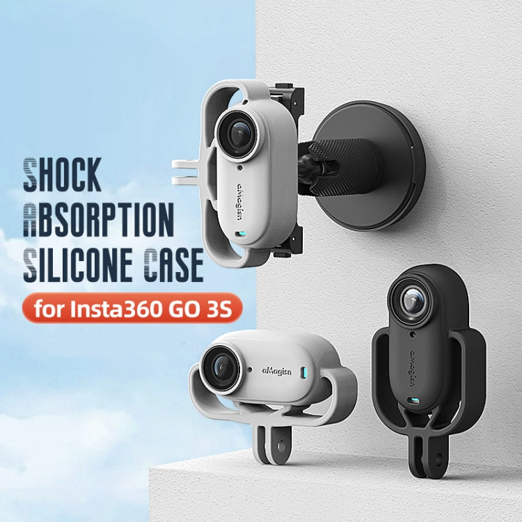 For Insta360 GO 3S Camera aMagisn Silicone Cover Shock-absorbing Protective Case(Horizontal Gray) - Case & Bags by aMagisn | Online Shopping UK | buy2fix