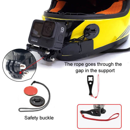 TUYU Motorcycle Integrated Hinged Helmet Chin Sports Camera Mounting Bracket, Style: With 4 Stickers - Helmet Mount by TUYU | Online Shopping UK | buy2fix