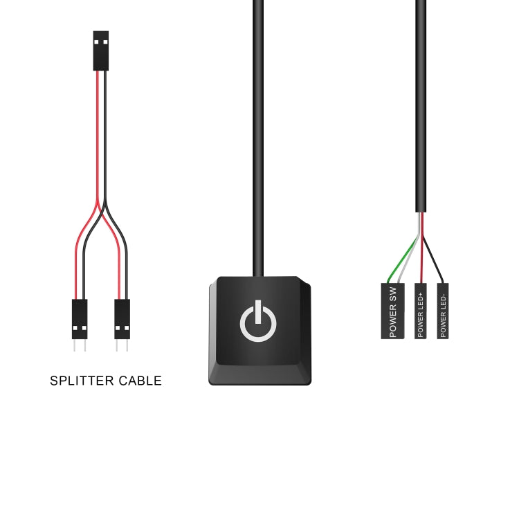 Desktop Computer Mobile Switch Computer Extension Cable Start Button, Color: Orange Case Colorful Light 4m Cable - PC Power Supplies by buy2fix | Online Shopping UK | buy2fix