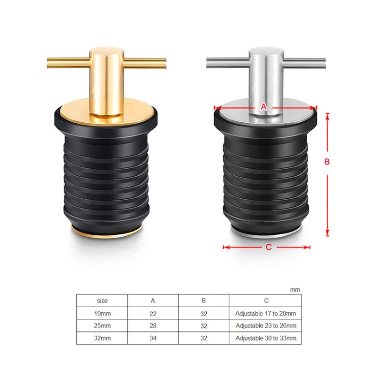 Marine Motorboat Deck Cross Drain Plug Screw, Size: Copper For 32mm - Marine Accessories & Parts by buy2fix | Online Shopping UK | buy2fix