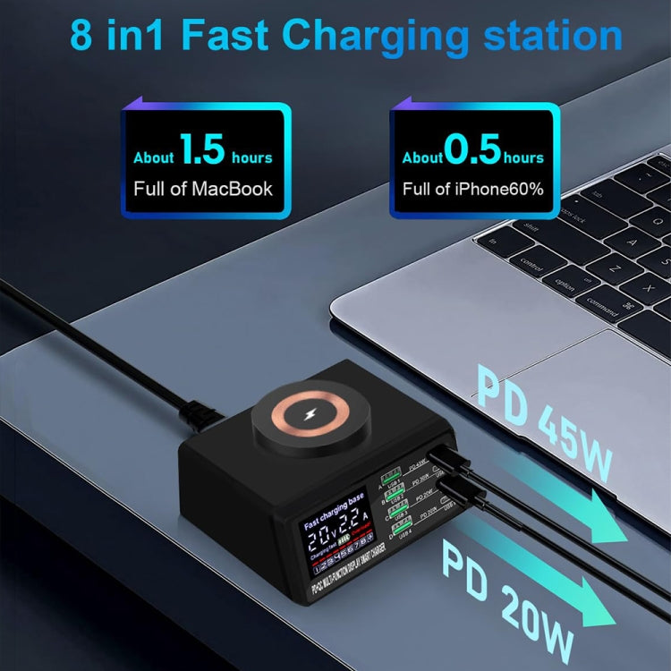 X9M 9-in-1 110W USB+PD Smart Multi-ports QI Magnetic Wireless Charger, Spec: White UK Plug - Multifunction Charger by buy2fix | Online Shopping UK | buy2fix