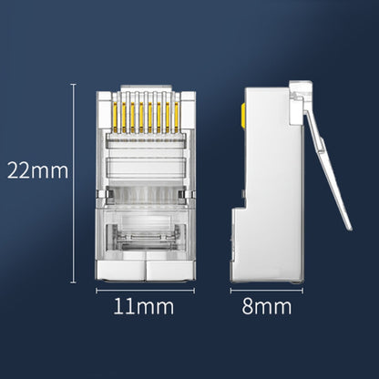 1U 100pcs / Can JINGHUA S688 Gigabit Transport Cabling Extruded Super Cat6 Dual Shield RJ45 8P8C Connector - Lan Cable and Tools by JINGHUA | Online Shopping UK | buy2fix