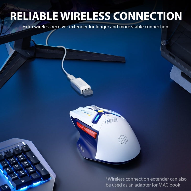 Inphic IN9 Tri-mode Wireless Bluetooth Gaming Office Computer Mouse(White Silent Edition) - Wireless Mice by Inphic | Online Shopping UK | buy2fix