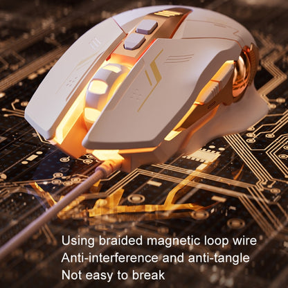 Inphic W8 Upgraded Wired Gaming Mice Macro Definition Light Emitting Mute Computer Mouse(Milk Tea Color) - Wired Mice by Inphic | Online Shopping UK | buy2fix