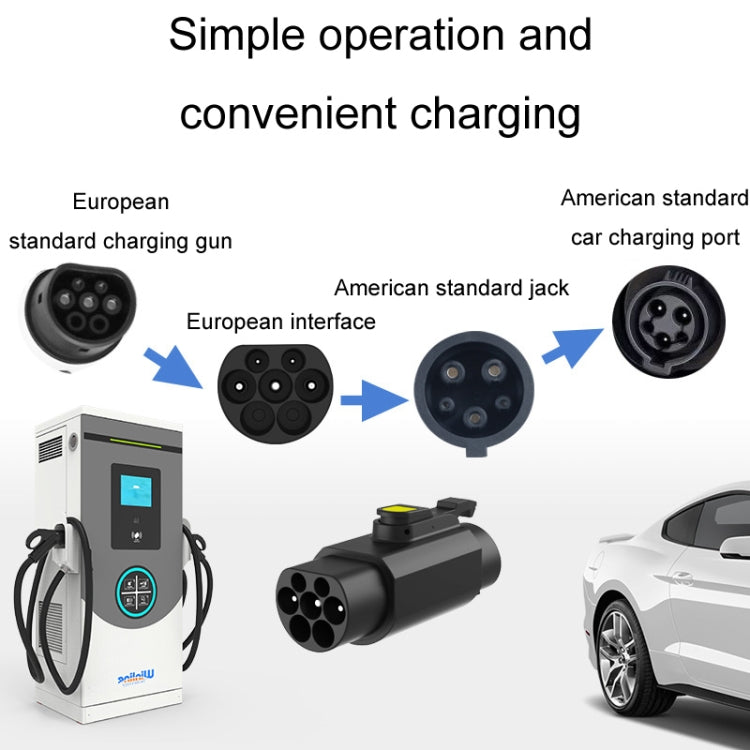 TYPE2-TYPE1 New Energy Vehicle Charging Station Adapter(Black) - EV Charger Accessories by buy2fix | Online Shopping UK | buy2fix