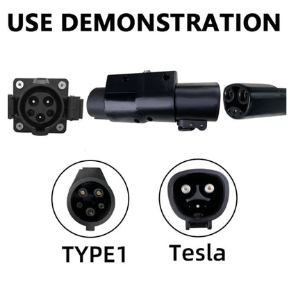 For Tesla-TYPE1 Electric Vehicle Charging Station Adapter Conversion Head(Black) - EV Charger Accessories by buy2fix | Online Shopping UK | buy2fix