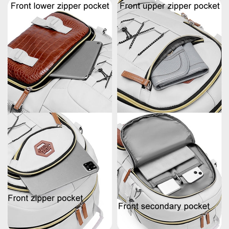 WEIXIER B713 Large Capacity Casual Shoulder Backpack Oxford Cloth Travel Mountaineering Bag(White) - Double-shoulder Bags by WEIXIER | Online Shopping UK | buy2fix