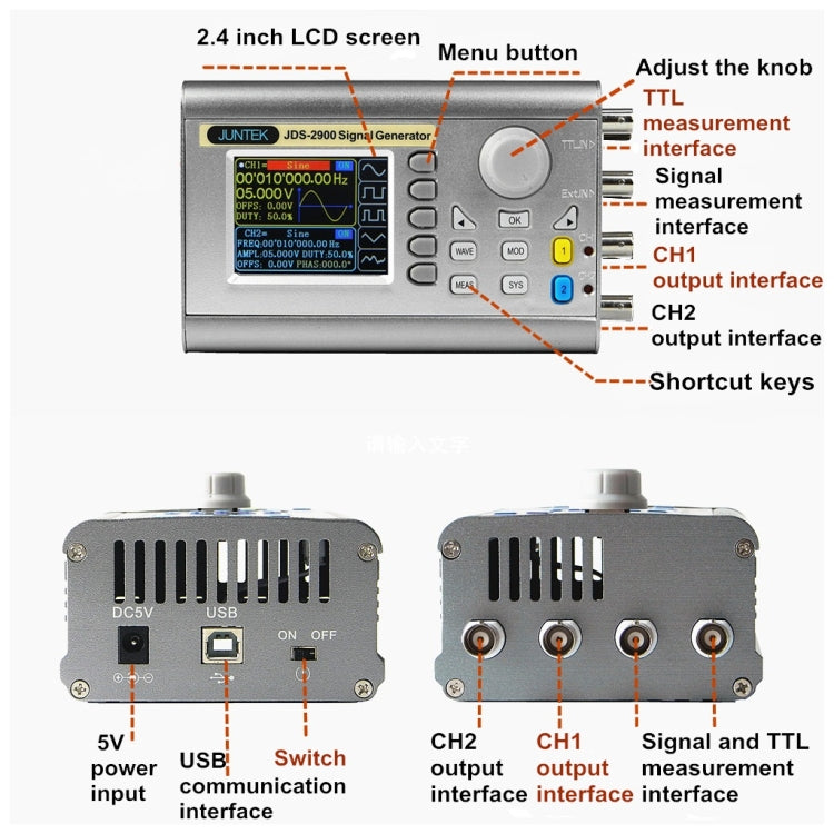 JUNTEK Programmable Dual-Channel DDS Function Arbitrary Waveform Signal Generator, Frequency: 15MHz(UK Plug) - Other Tester Tool by buy2fix | Online Shopping UK | buy2fix