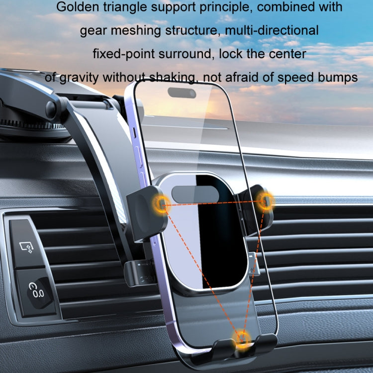 Car Suction Cup Dashboard Automatic Lock Mobile Phone Holder, Style: Glossy Waterfall Base - Car Holders by buy2fix | Online Shopping UK | buy2fix