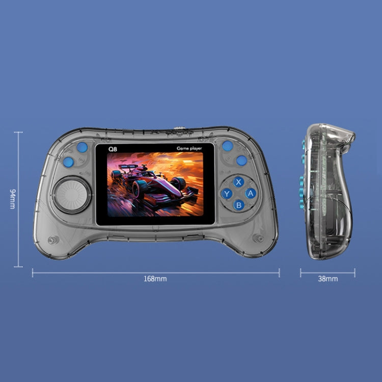 Q8 Handheld Game Console 3.0 Inch Screen Support TV Connection Built In 800 Games Singles Transparent Blue - Pocket Console by buy2fix | Online Shopping UK | buy2fix