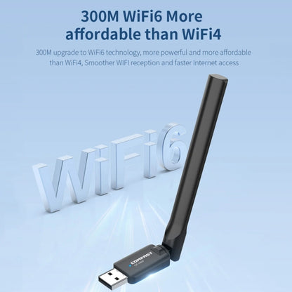 COMFAST CF-940F  300Mbps WiFi6 USB Adapter 2.4GHz WiFi Antena Wireless Network Card - USB Network Adapter by COMFAST | Online Shopping UK | buy2fix