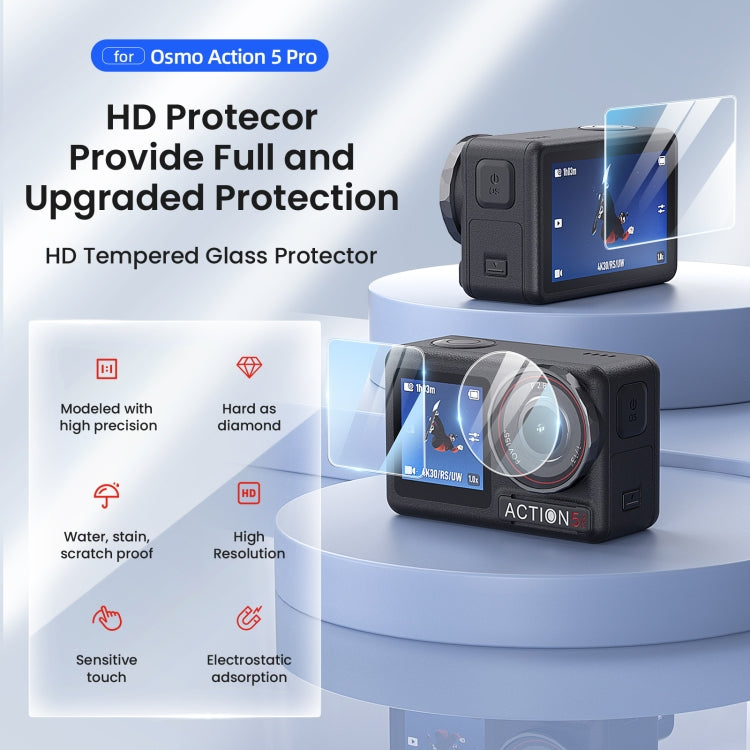 For DJI Osmo Action 5 Pro aMagisn 9H Hardness Tempered Glass Set Package A - Protective Film & Stickers by aMagisn | Online Shopping UK | buy2fix