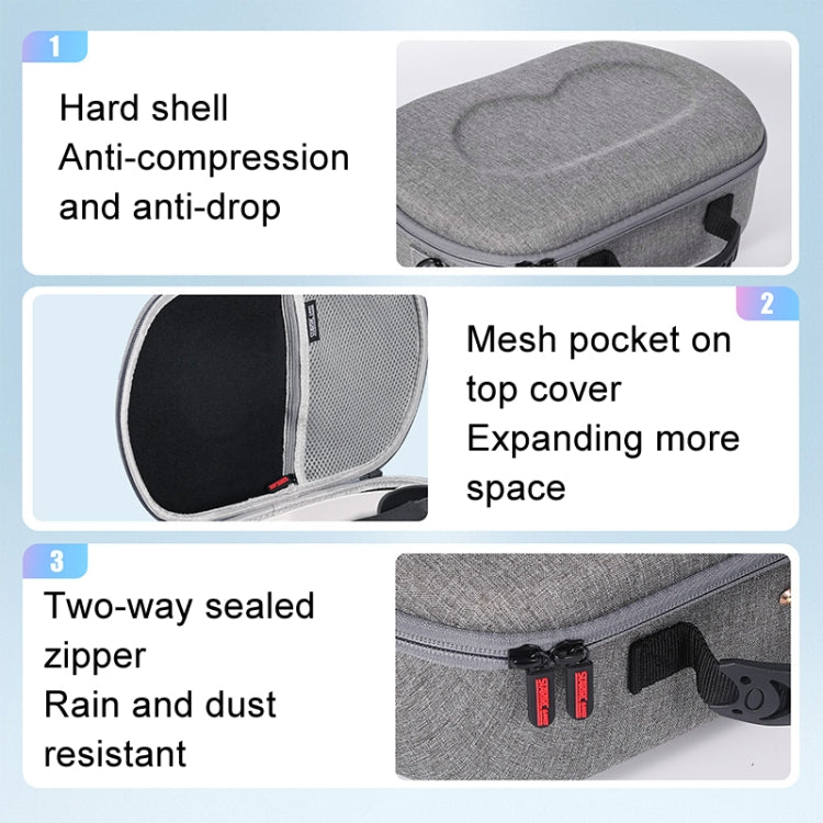 For Meta Quest 3S STARTRC GAMES VR Glasses Storage Bag Compatible Headset Accessories(Gray) - VR Accessories by STARTRC GAMES | Online Shopping UK | buy2fix