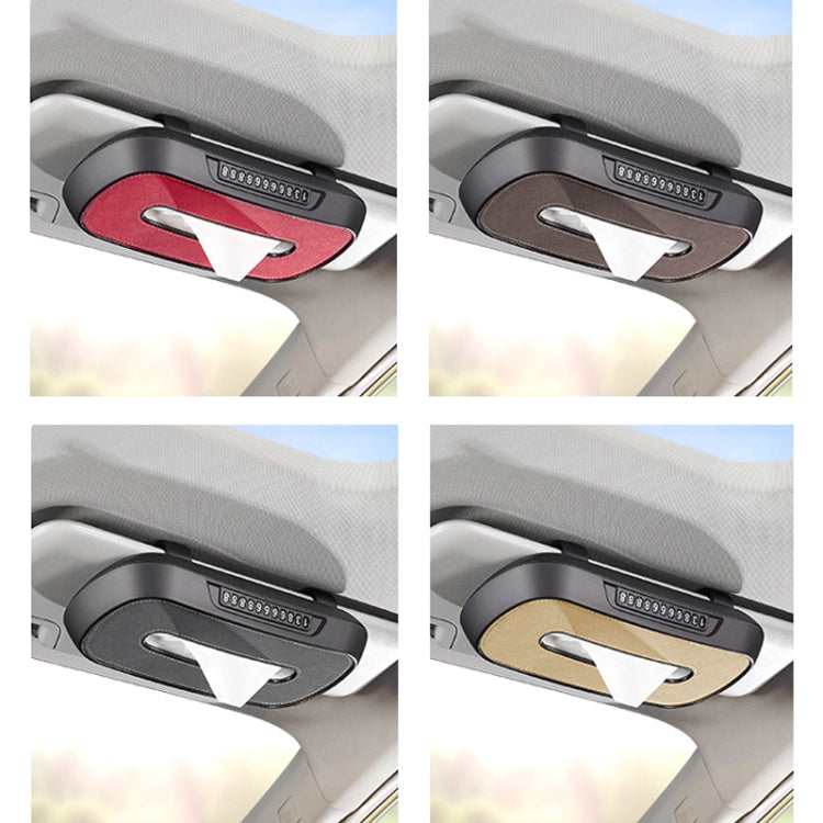 Car Sun Visor Hanging Sunroof Seat Back Tissue Box, Color: Suede Brown - Stowing Tidying by buy2fix | Online Shopping UK | buy2fix