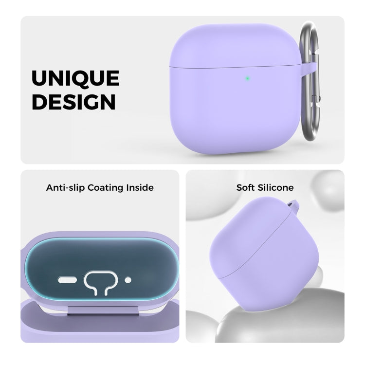 For Airpods 4 AhaStyle WG163 Earphone Drop-Proof Dust-Proof Silicone Protective Case With Cleanning Pen(Purple) - For AirPods 4 by AhaStyle | Online Shopping UK | buy2fix