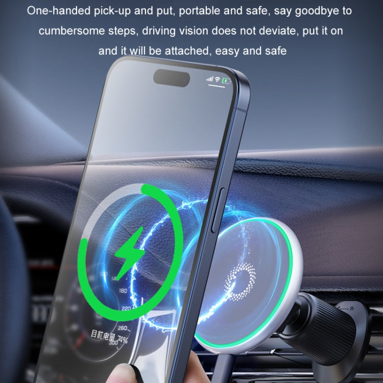 Car Wireless Magnetic Atmosphere Light Mobile Phone Holder(W17) - Wireless Charger Holders by buy2fix | Online Shopping UK | buy2fix