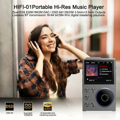 2.4 Inch HIFI Bluetooth Music Player DSD256 Mastering Sound Quality Walkman, Memory: 16GB+8GB(Black) - MP3 Player by buy2fix | Online Shopping UK | buy2fix