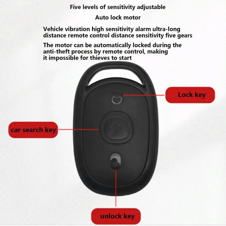 48-72V Electric Motorcycle One-Button Start Remote Lock Anti-Theft Alarm, Specifications: Two-wheeler - Theft Protection by buy2fix | Online Shopping UK | buy2fix