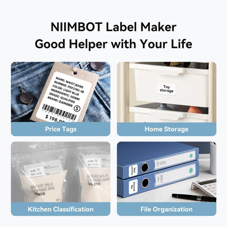 NIIMBOT Portable Bluetooth Sticker Label Thermal Printer(Flowing Silver English) - Printer by NIIMBOT | Online Shopping UK | buy2fix