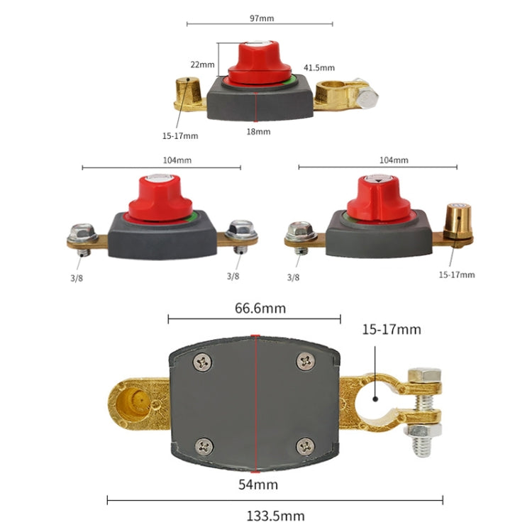 12V/24V Car Battery Negative Disconnect Switch Modification(Copper Head Type) - Car Switches by buy2fix | Online Shopping UK | buy2fix