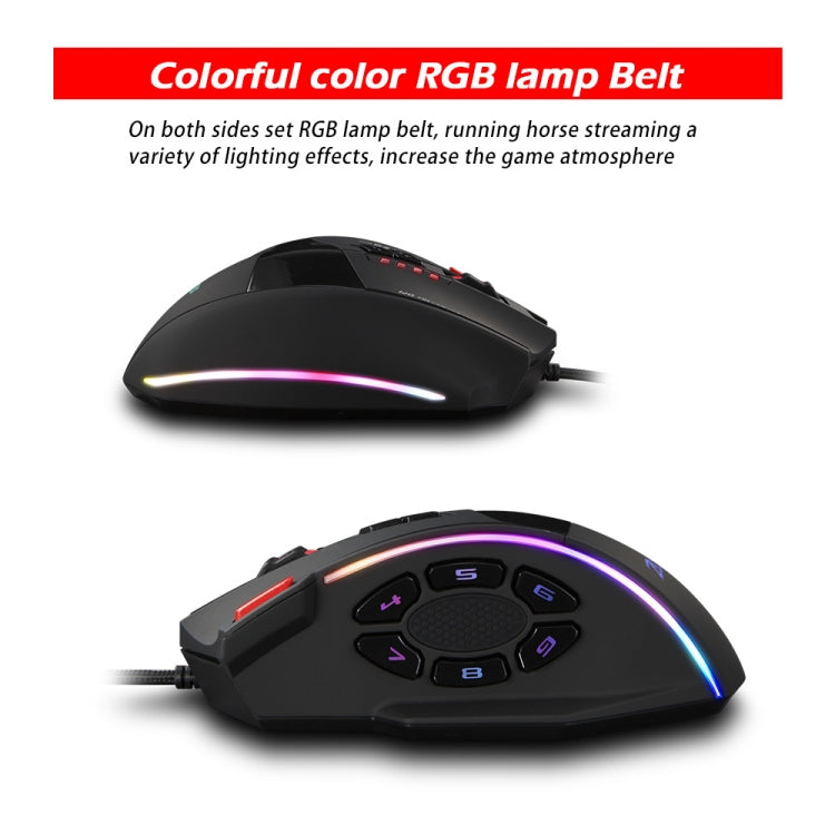 ZELOTES C13 13-keys RGB Lighting Effect Programming Macro Custom Gaming Wired Mouse(Black) - Wired Mice by ZELOTES | Online Shopping UK | buy2fix