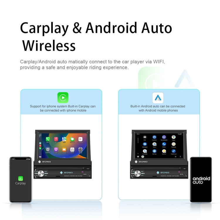 1+32G 7-Inch Single Din Android 10.0 Carplay Screen With GPS Navigation/Bluetooth/Mirror Link/DVR Input, Spec: Standard Edition - Car Monitor by buy2fix | Online Shopping UK | buy2fix