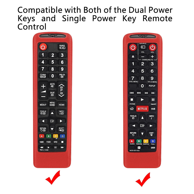 For Samsung BN59-01199F / AK59-00172A / BN59-01175C Remote Control Silicone Protective Cover(Red) - Remote Control Covers by buy2fix | Online Shopping UK | buy2fix