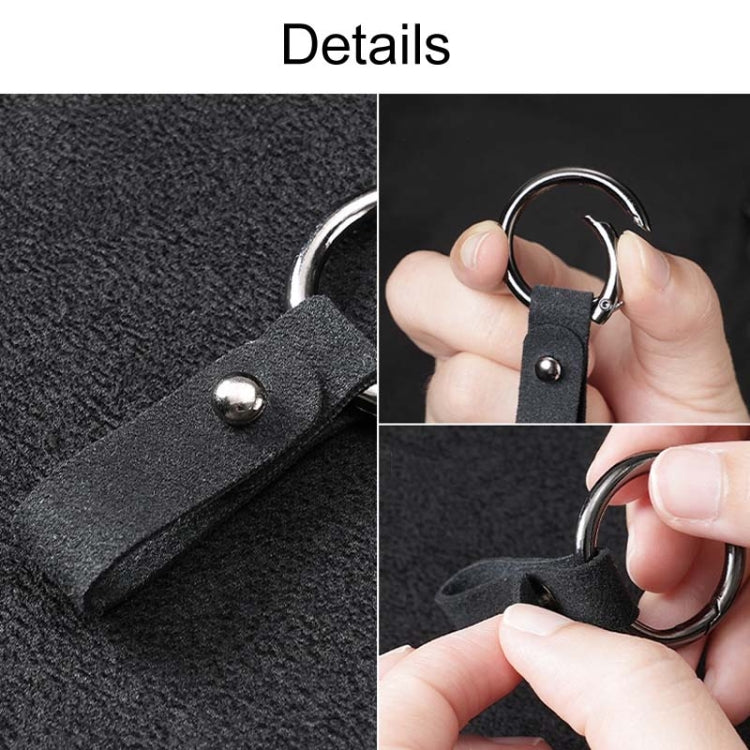 2pcs Simple Universal Car Keychain Metal Spring Ring DIY Pendant Decorations(Black) - Key Rings by buy2fix | Online Shopping UK | buy2fix