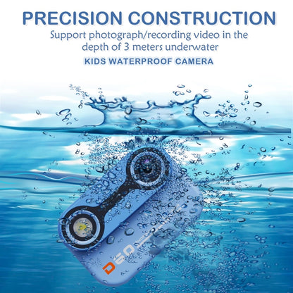 D60 3m Waterproof 2K HD 10X 2.4-inch Outdoor Photo Video Recording Children Mini Camera(Blue) - Children Cameras by buy2fix | Online Shopping UK | buy2fix