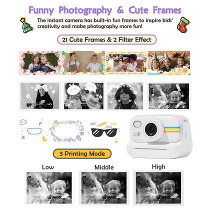 2.0-Inch LED Flash 1080P HD Recording Photo Printing Camera With 3-Rolls Paper, Color: Black+32G - Children Cameras by buy2fix | Online Shopping UK | buy2fix