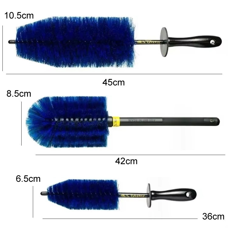 3pcs /Set Car Wash Engine Compartment Cleaning Detail Brush(Blue) - Car washing supplies by buy2fix | Online Shopping UK | buy2fix