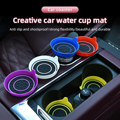 Car Bowl-shaped Non-slip Heat-insulating Double-ring Water Coaster, Color: Red - Car Drink Holders by buy2fix | Online Shopping UK | buy2fix