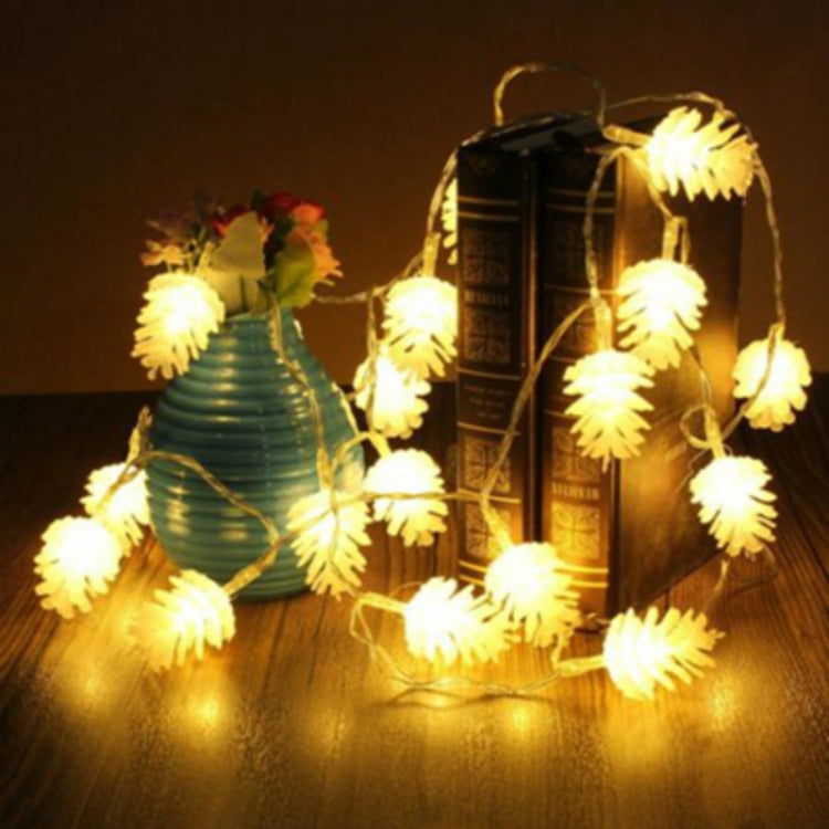 20 LEDs Solar Powered Pine Cone Outdoor Energy Saving Holiday Wedding Decoration String Light Garden Landscape Lamp(Warm White) - Solar Lights by buy2fix | Online Shopping UK | buy2fix