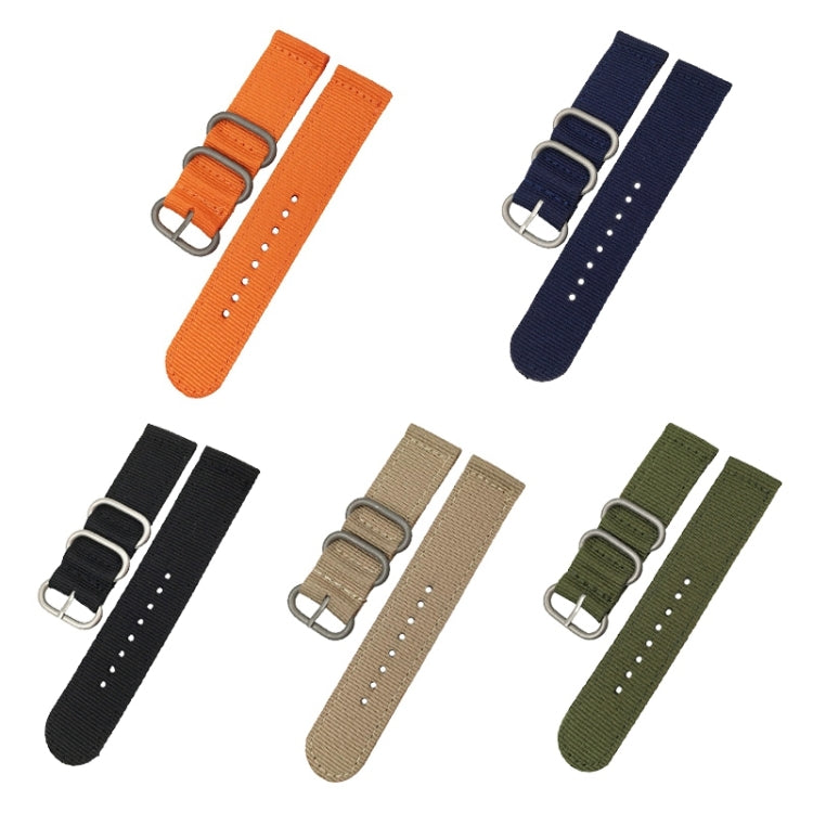 Washable Nylon Canvas Watchband, Band Width:18mm(Dark Blue with Silver Ring Buckle) - Watch Accessories & Parts by buy2fix | Online Shopping UK | buy2fix