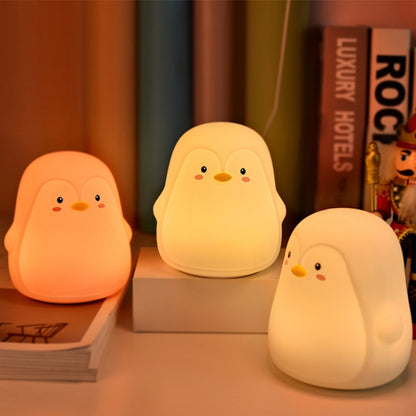 Penguin Silicone Pat Night Light Children Bedside Atmosphere Lamp(White) - Night Lights by buy2fix | Online Shopping UK | buy2fix