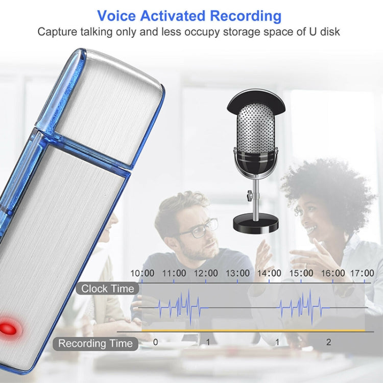 SK858 32GB Rechargeable Portable U-Disk Meeting Voice Recorder (Blue) - U-Disk Recorder by buy2fix | Online Shopping UK | buy2fix