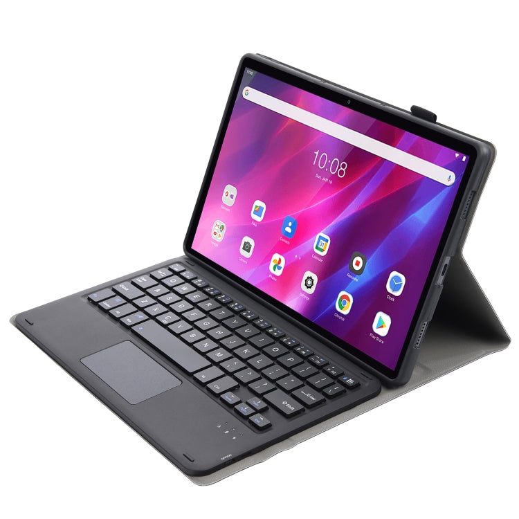 AK10-A 2 in 1 Detachable Bluetooth Keyboard + Lambskin Texture TPU Protective Leather Tablet Case with Touchpad & Holder for Lenovo Qitian K10 TB-X6C6X(Black) - Lenovo Keyboard by buy2fix | Online Shopping UK | buy2fix