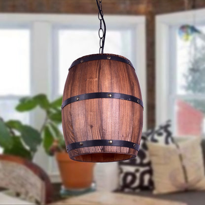 Vintage Barrel Chandelier Creative Wooden Wine Barrel Lighting Personalized Cafe Bar Light - Celling Lights & Chandeliers by YWXLight | Online Shopping UK | buy2fix