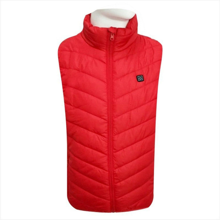 USB Security Smart Constant Temperature Fever Men Stand Collar Cotton Vest (Color:Red Size:XXXL) - Down Jackets by buy2fix | Online Shopping UK | buy2fix