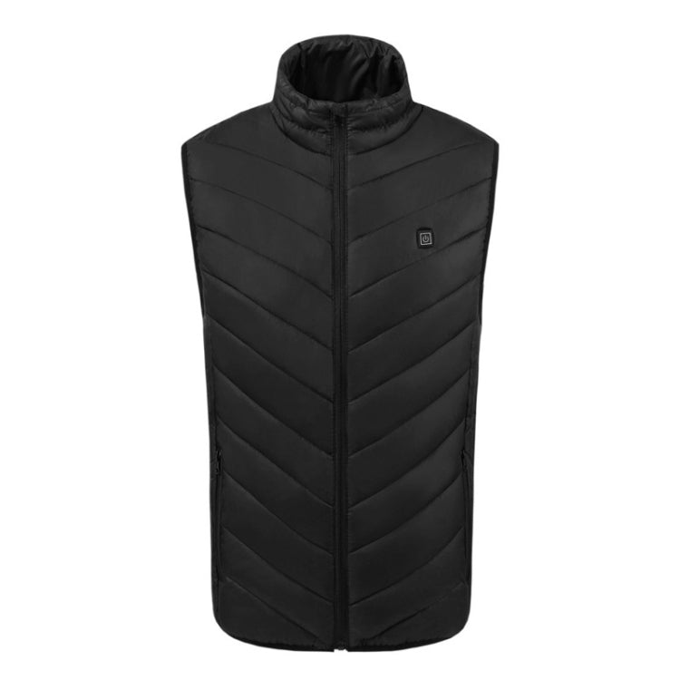 USB Security Smart Constant Temperature Fever Men Stand Collar Cotton Vest (Color:Black Size:M) - Down Jackets by buy2fix | Online Shopping UK | buy2fix