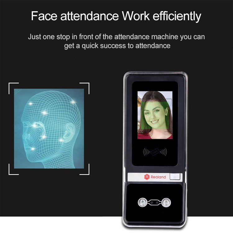 Realand M515 2.8 inch Capacitive Touch LCD Screen Face Fingerprint Time Attendance Machine - Attendance System by Realand | Online Shopping UK | buy2fix